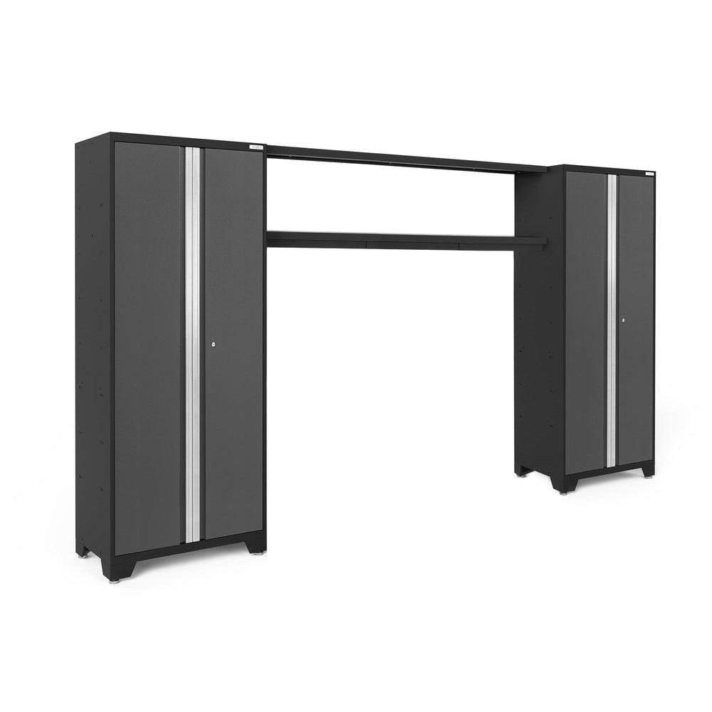 Newage Products Bold 3.0 Series Grey Multi-Use Lockers With 72" Integrated Display Shelf