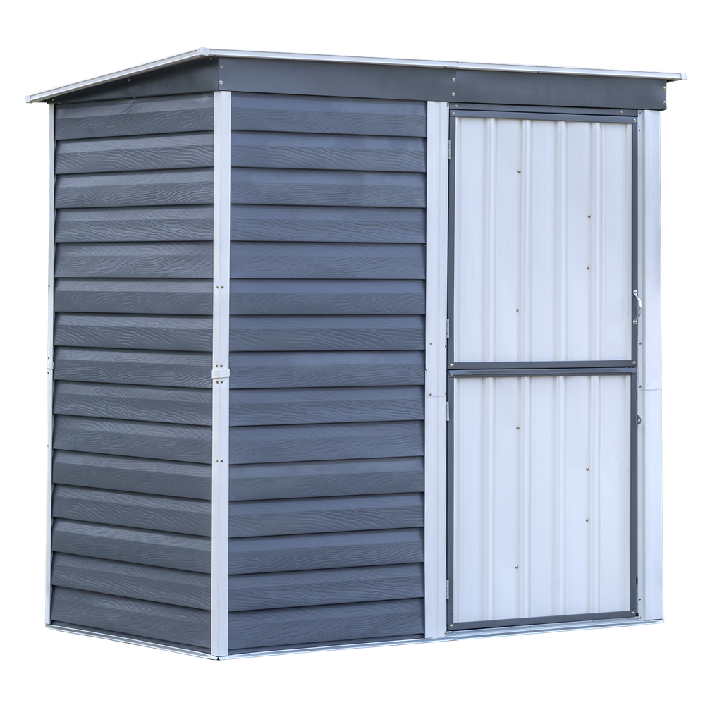 Arrow Shed-In-A-Box Steel Shed 6 x 4 Ft. In Galvanized Charcoal/Cream