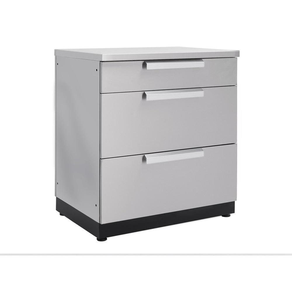 Newage Products Outdoor Kitchen Cabinets Stainless Steel 32" 3-Drawer Cabinet