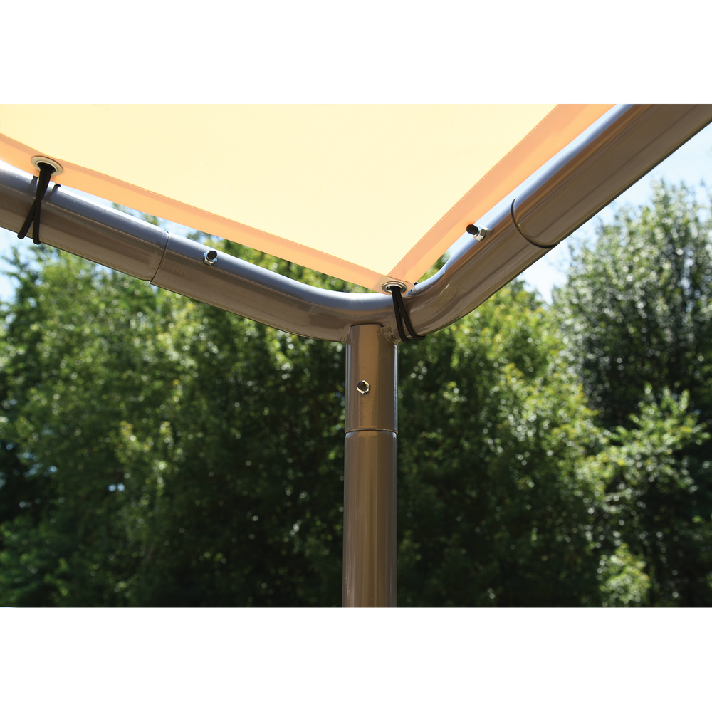 Shelterlogic Pacifica Gazebo Canopy Charcoal Frame And Marzipan Tan Cover 10 x 10 Ft.
