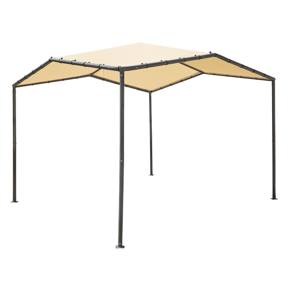 Shelterlogic Pacifica Gazebo Canopy Charcoal Frame And Marzipan Tan Cover 10 x 10 Ft.
